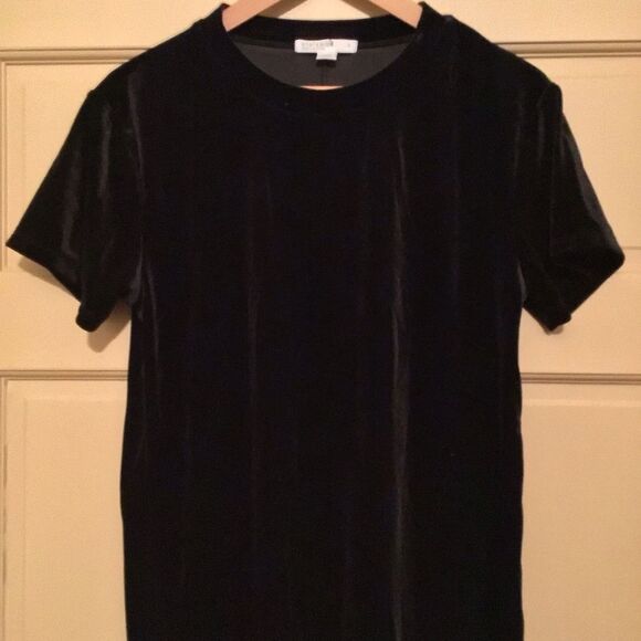 Anthropologie STATESIDE Chic Black Velvet T-Shirt Dress - Picture 3 of 6